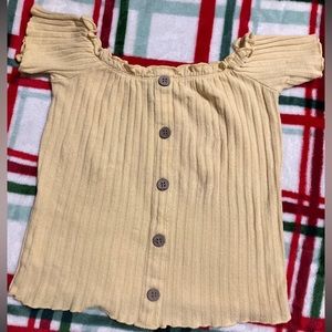 Rue21 Yellow Lettuce Leaf Crop Top